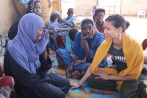 Gugu Mbatha-Raw Instagram - Traveling to Chad with @refugees has been deeply emotional and eye-opening. In Adré on the border of Sudan, I met Sudanese women and children who have travelled for days in scorching heat and survived horrific abuse. 
Saba had studied economics and worked at a travel agency at Khartoum airport. She arrived with just her daughter and her passport after a month of travel, through tears she told me “Everything in Sudan is finished. No home, no education for my baby, no life, no anything. My husband... all things for my life, are dead. Me and my daughter come here, come without anything.”
Mourina covered her face and wept when she told me “I had a six-year-old, Maysoun, and Mazaher, who was four years old. Both of them died in the same place. I lost everything, no husband, no children. I lost them in the war. The journey to safety was so hard. Many people were trying to flee and along the way we were robbed. Even my wedding ring and the money I had saved for so long were stolen. I came in only my clothes and a blanket from home. This is all I have left from Sudan. My home was destroyed along with everything in it”

Fleeing in terror, separated from family members, carrying trauma no one should ever have to bear. Yet both women had a strong message for Peace and for the war to end. I promised to share their stories with you, their courage, dignity and resilience stay with me, as does the urgency of their situation.
 
Sudan is now the world’s largest displacement crisis, but still one of the least reported and funded. The need for support is overwhelming and humanitarian workers here are doing everything they can, but resources are stretched far beyond capacity and crucial funds are lacking.
 
I’m so grateful to all the women who shared their stories with me. Their strength stays with me and as we mark the 16 Days of Activism against Gender-Based Violence, I’m adding my voice to call for urgent support so UNHCR can continue providing safety, shelter, legal help and psychosocial support to those who need it most. 
I hope you will stand with them too. ❤️

If you are able to donate to UNHCR, please see link in my bio unhcr.org/gugu-sudan 🙏🏽

📷 UNHCR / Helene Caux