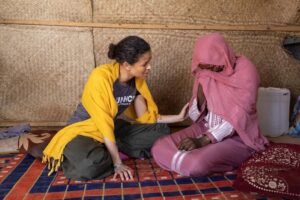 Gugu Mbatha-Raw Instagram - Traveling to Chad with @refugees has been deeply emotional and eye-opening. In Adré on the border of Sudan, I met Sudanese women and children who have travelled for days in scorching heat and survived horrific abuse. 
Saba had studied economics and worked at a travel agency at Khartoum airport. She arrived with just her daughter and her passport after a month of travel, through tears she told me “Everything in Sudan is finished. No home, no education for my baby, no life, no anything. My husband... all things for my life, are dead. Me and my daughter come here, come without anything.”
Mourina covered her face and wept when she told me “I had a six-year-old, Maysoun, and Mazaher, who was four years old. Both of them died in the same place. I lost everything, no husband, no children. I lost them in the war. The journey to safety was so hard. Many people were trying to flee and along the way we were robbed. Even my wedding ring and the money I had saved for so long were stolen. I came in only my clothes and a blanket from home. This is all I have left from Sudan. My home was destroyed along with everything in it”

Fleeing in terror, separated from family members, carrying trauma no one should ever have to bear. Yet both women had a strong message for Peace and for the war to end. I promised to share their stories with you, their courage, dignity and resilience stay with me, as does the urgency of their situation.
 
Sudan is now the world’s largest displacement crisis, but still one of the least reported and funded. The need for support is overwhelming and humanitarian workers here are doing everything they can, but resources are stretched far beyond capacity and crucial funds are lacking.
 
I’m so grateful to all the women who shared their stories with me. Their strength stays with me and as we mark the 16 Days of Activism against Gender-Based Violence, I’m adding my voice to call for urgent support so UNHCR can continue providing safety, shelter, legal help and psychosocial support to those who need it most. 
I hope you will stand with them too. ❤️

If you are able to donate to UNHCR, please see link in my bio unhcr.org/gugu-sudan 🙏🏽

📷 UNHCR / Helene Caux