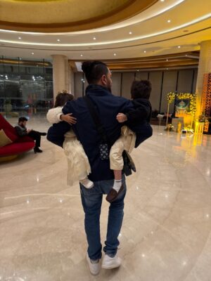Hazel Keech Instagram - 6 months of an injury stopped you being able to pick them up/hold them/carry them and you've spent the past two months getting fit and strong to be able to carry them both! The world knows you as a legend but your these kids hero, day in day out. I hope you know, this birthday, how absolutely adored you are. You're dedication to everything you do makes you a legend and yet most people only know you're cricket achievements. I'm so proud of who you are, honoured to walk beside you in life, or to walk behind you picking up the things you drop😝 (and to take this photo) love you more and more each passing year. Happy birthday my darling husband @yuvisofficial ❤️