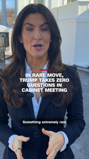 Kaitlan Collins Instagram - President Trump declined to take questions at his Cabinet meeting today and made no mention of Homeland Security Secretary Kristi Noem amid scrutiny over the administration's handling of protests in Minnesota.

CNN's @kaitlancollins reports.

Follow live updates at the link in our bio.