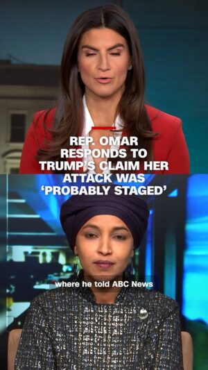 Kaitlan Collins Instagram - Rep. Ilhan Omar reacted to President Donald Trump suggesting that the assault on her by a man who rushed her and sprayed a syringe of liquid at her during a town hall in Minneapolis was "probably staged."
