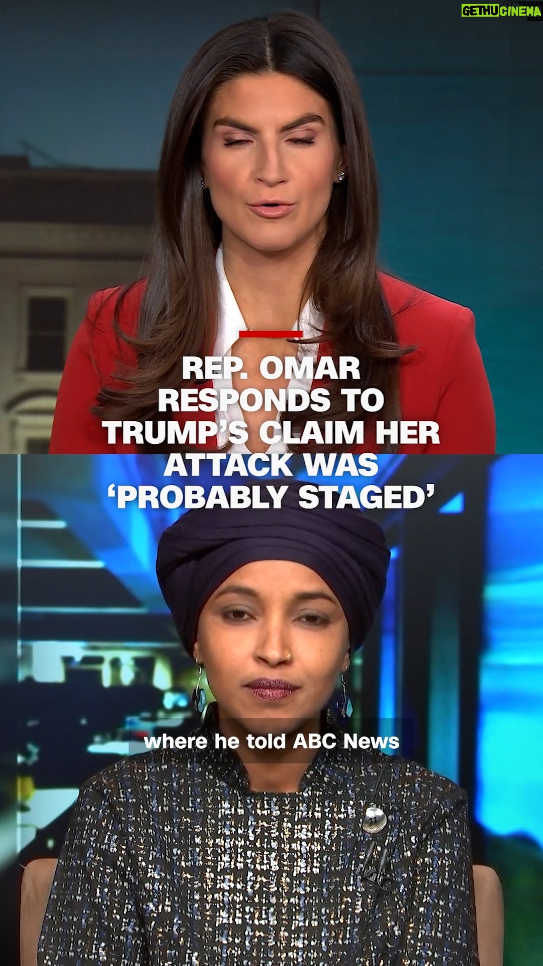 Kaitlan Collins - 177.7K Likes - Rep. Ilhan Omar reacted to President Donald Trump suggesting that the assault on her by a man who rushed her and sprayed a syringe of liquid at her during a town hall in Minneapolis was "probably staged."