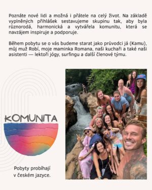 Kamila Rundusová Instagram - Nejhezčí dárek pro sebe? Týden v tropickém ráji plný zážitků, jídla, pohody a inspirace. Vydejte se s námi do srdce Kostariky — do vesničky Playa Negra, kde se džungle setkává s oceánem. V našem retreat centru Mycelium vás čeká nezapomenutelný pobyt, který propojuje přírodu, gastronomii, pohyb, ale hlavně klid a odpočinek.

Čeká vás:
• skvělé jídlo z lokálních surovin od šéfkuchařky Kamu
• jóga, dechové cvičení, surfování
• workshopy, sdílení, kurz vaření, výlety
• komunita lidí na stejné vlně, se kterými zažijete něco, na co se nezapomíná

Každý den je jiný — ale všechny spojuje jednoduchost, radost, propojení a chuť žít naplno.

Termíny retreatů 2026 únor a březen: 12.-19.2. a 12.-19.3.
Místo: Mycelium, Playa Negra, Guanacaste, Kostarika

Všechny potřebné informace najdete v kompletní brožuře nahrané přímo v produktu - v jednom z termínů v záložce “Zážitkové pobyty na Kostarice” na:
WWW.CHEFKAMU.CZ

Pokud máte dotazy, ptejte se na e-mailu info@chefkamu.cz

Březen téměř plný, únor ještě 6 míst. 

Těšíme se na vás❤️

#costarica #retreats #playanegra #mycelium #myceliumplayanegra