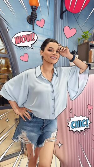 Kanika Maheshwari Instagram - Fell instantly in love with this trend so I had to post🤭❤️

#comic #instagram  #trending #reels #explore