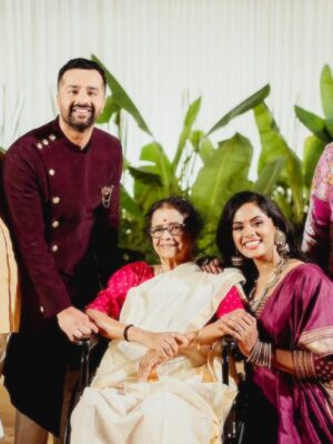 Karthika Nair Instagram - Ending this year by losing a part of my soul.

The angel who held our family together has returned to the clouds — yet her strength still echoes through every one of us.

Today, I honor my grandmother… a woman whose journey was stitched with courage, grit, and an unshakable spirit.

She was a force of nature- a devoted mother of five kids who managed the careers of her two actress daughters who were ruling the Indian film industry during the 80s with strength, grace, and unwavering determination. The OG momager( Kris Jenner could never)

 In the 90s, she carved her own path in politics, standing tall in a space where few women dared to go, and making her voice heard with power and purpose.

A wanderer at heart, she refused to stay still.
We could never keep Grandma in one place for more than 3 days! From her car journeys from Kanyakumari to Delhi,to getting her US green card and constantly wanting to start businesses all over the world,we could not keep her still!

And yet, she never missed a moment to make our childhood magical. Bedtime stories, lavish feasts, and memories we still taste in our hearts.

Her mind never stopped exploring, questioning, learning… right until life shifted after her stroke

I share this today because her story deserves to be remembered — not just by us, but by the world she touched.

Thank you to everyone who prayed for her.

Blessed beyond words to have held her hand during her final days on Earth 🤍

Om Shanti