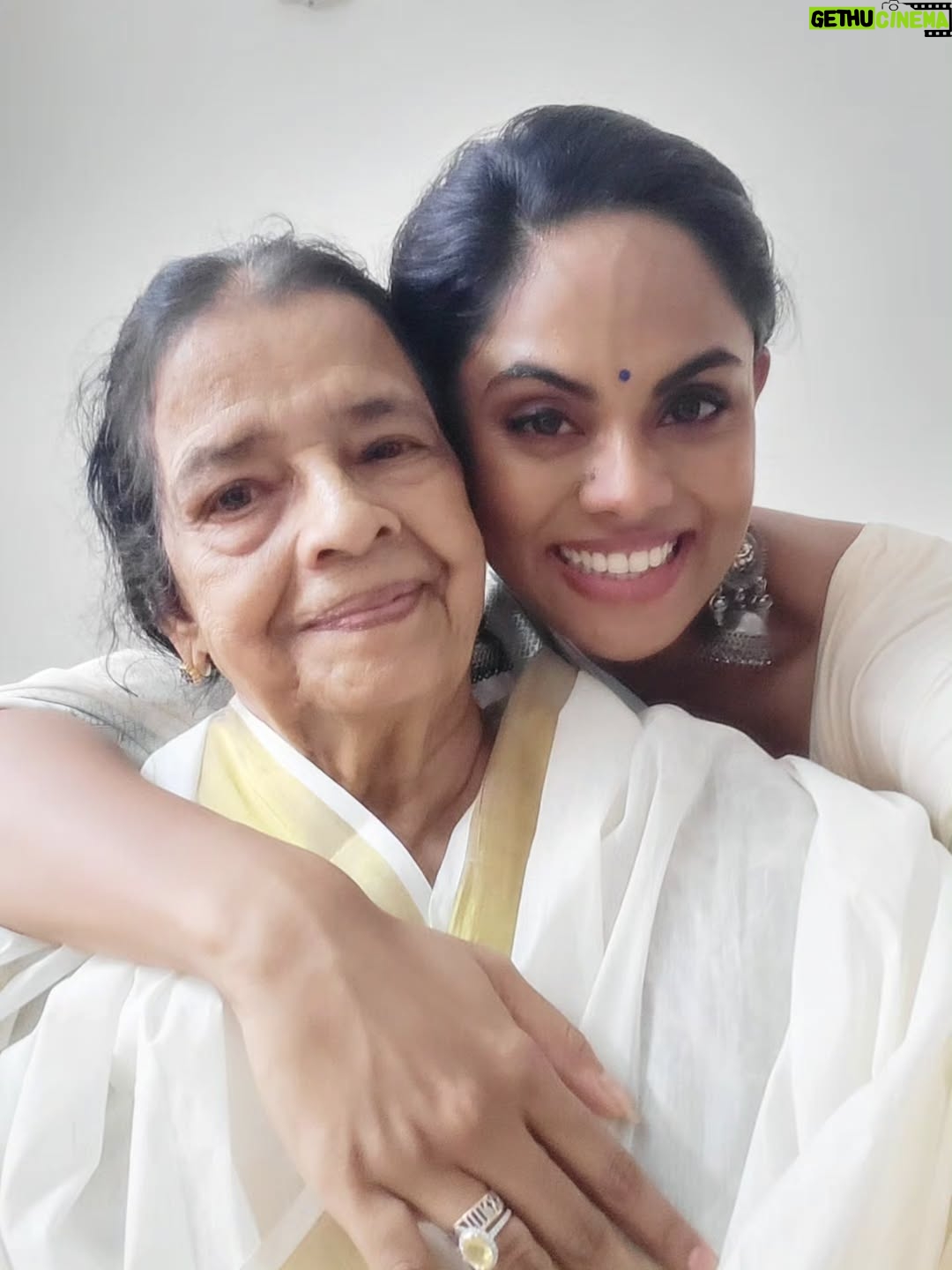 Karthika Nair - 27K Likes - Ending this year by losing a part of my soul.

The angel who held our family together has returned to the clouds — yet her strength still echoes through every one of us.

Today, I honor my grandmother… a woman whose journey was stitched with courage, grit, and an unshakable spirit.

She was a force of nature- a devoted mother of five kids who managed the careers of her two actress daughters who were ruling the Indian film industry during the 80s with strength, grace, and unwavering determination. The OG momager( Kris Jenner could never)

 In the 90s, she carved her own path in politics, standing tall in a space where few women dared to go, and making her voice heard with power and purpose.

A wanderer at heart, she refused to stay still.
We could never keep Grandma in one place for more than 3 days! From her car journeys from Kanyakumari to Delhi,to getting her US green card and constantly wanting to start businesses all over the world,we could not keep her still!

And yet, she never missed a moment to make our childhood magical. Bedtime stories, lavish feasts, and memories we still taste in our hearts.

Her mind never stopped exploring, questioning, learning… right until life shifted after her stroke

I share this today because her story deserves to be remembered — not just by us, but by the world she touched.

Thank you to everyone who prayed for her.

Blessed beyond words to have held her hand during her final days on Earth 🤍

Om Shanti