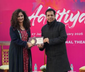 Krishika Lulla Instagram - World’s Largest International Theatre Festival
Bharat Rang Mahotsav

An evening of ideas, creativity, and powerful perspectives.
The National School of Drama hosted an enriching conversation on “The Director’s Vision: Cinema vs Theatre” as part of the 25th edition of the festival, featuring filmmaker R. Balki in conversation with Chittranjan Tripathy.
A dialogue that truly bridged cinema and theatre ≥
Continuing the creative exchange, last night witnessed another insightful session as film producer Krishika Lulla engaged in a compelling dialogue with Chittranjan Tripathy, exploring the journey from the stage to the big screen and beyond.
A thought-provoking conversation offering meaningful insights into storytelling across mediums

#NSDBRM26
#theatrefestival #ministryofculture #nationalschoolofdrama #cultureunitesall