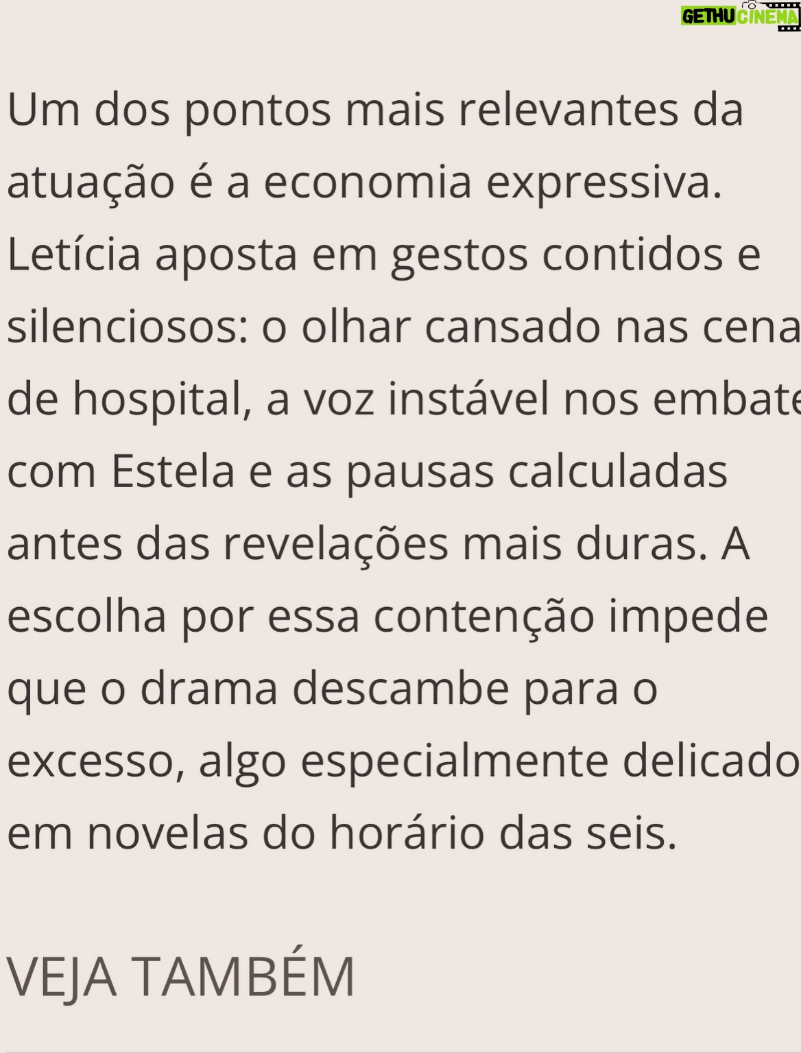 Letícia Sabatella - 1K Likes - Obrigada pela atenção a este trabalho feito com delicadeza e colaboração. Agradeço demais a @tvglobo a equipe maravilhosa da novela, nossos diretores e autores , colegas lindas de cena. Fiquei com saudades. ❤️❤️❤️❤️🌎💪🤟🌺🐝