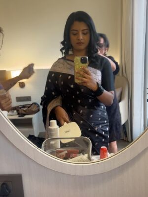 Lijomol Jose Instagram - For a day that meant so much 💛✨
Thank you to this wonderful team for making me feel my best 🌸
Styling: @caffeinated_stylist 
Makeup & Hair: @makeuptales_by_sreelakshmy 
Saree: @manalikasilks 
Draping: @saree_draping_by_vyga
Earrings: @keka.lifestyle