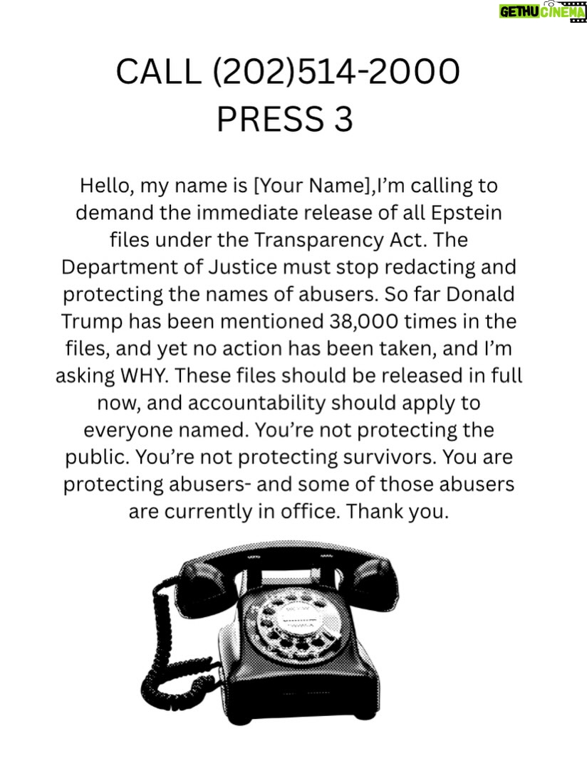 Megan Stalter - 80K Likes - Call (202)514-2000. Press 3 to leave a message. Slide two is a script of what I said. One thing we can do is flood their inboxes. We can't look away. THEY can't look away.

This is the bare minimum of course and I understand a call doesn't fix anything BUT calls are logged and we can create volume if there are thousands of calls and messages everyday. We should be publicly shaming our government/ protesting/ striking until there is serious change. We have power in numbers, we have power in where we spend our money.