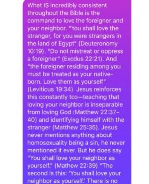 Megan Stalter Instagram - In case this is helpful♥️God loves gay!

also YES on top of everything the word  homosexual wasn't even in original text and that verse gets misinterpreted ..