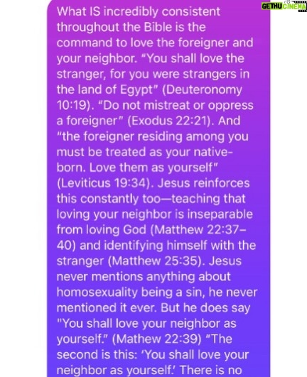 Megan Stalter - 75.6K Likes - In case this is helpful♥️God loves gay!

also YES on top of everything the word  homosexual wasn't even in original text and that verse gets misinterpreted ..