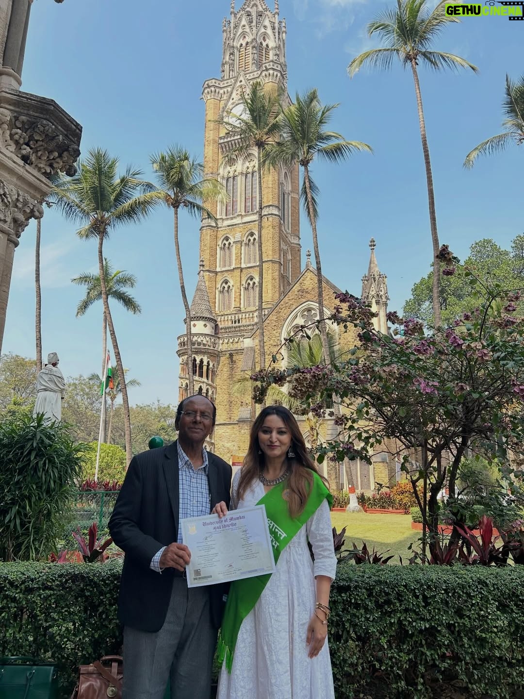 Meghana Gaonkar - 15.3K Likes - This day is my father’s dream come true. He always wanted me to do my PhD. Yesterday, I officially received my doctorate, my parents were there to witness it which made it very special. Thanks to each one of you. Your encouraging wishes gave me a lot of good energy on a day that made me go numb. I felt empty, done, blank and relieved that many years of this journey was finally over and you made me feel like it meant something with all your love. 🤍🌟 
(We could not get great pictures as we were living in the moment but I did manage to get these to share the day with all of you) thank you🙏