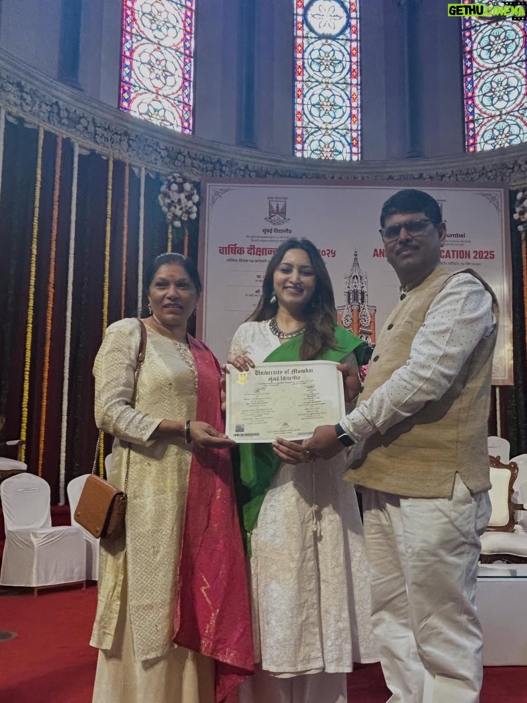 Meghana Gaonkar - 15.3K Likes - This day is my father’s dream come true. He always wanted me to do my PhD. Yesterday, I officially received my doctorate, my parents were there to witness it which made it very special. Thanks to each one of you. Your encouraging wishes gave me a lot of good energy on a day that made me go numb. I felt empty, done, blank and relieved that many years of this journey was finally over and you made me feel like it meant something with all your love. 🤍🌟 
(We could not get great pictures as we were living in the moment but I did manage to get these to share the day with all of you) thank you🙏