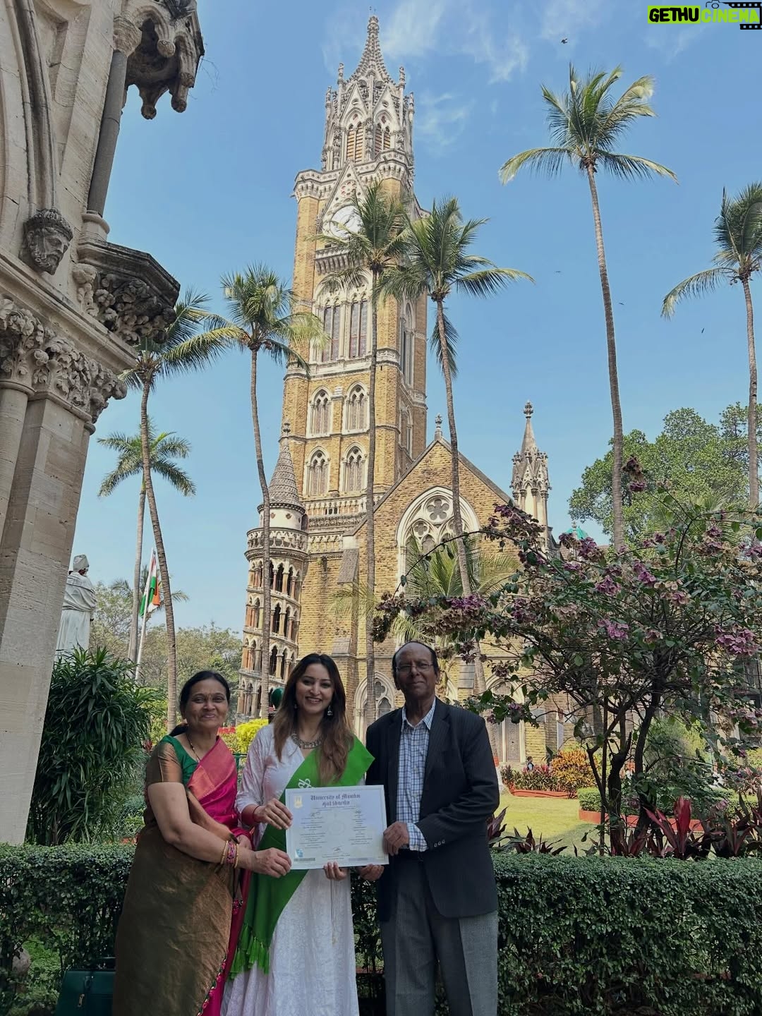 Meghana Gaonkar - 15.3K Likes - This day is my father’s dream come true. He always wanted me to do my PhD. Yesterday, I officially received my doctorate, my parents were there to witness it which made it very special. Thanks to each one of you. Your encouraging wishes gave me a lot of good energy on a day that made me go numb. I felt empty, done, blank and relieved that many years of this journey was finally over and you made me feel like it meant something with all your love. 🤍🌟 
(We could not get great pictures as we were living in the moment but I did manage to get these to share the day with all of you) thank you🙏