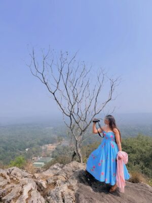 Namratha Gowda Instagram - Mood: Needed some out of town air. 🦋

@evolvebackcoorg 

Dress: @co_indira