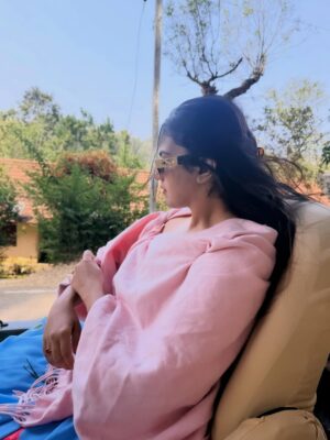 Namratha Gowda Instagram - Mood: Needed some out of town air. 🦋

@evolvebackcoorg 

Dress: @co_indira