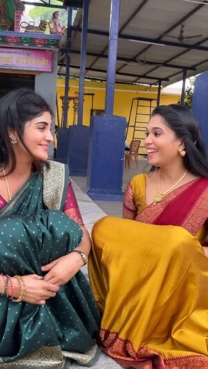 Nimeshika Radhakrishnan Instagram - Naa Nalaiku Sethu pova poren 😭#vaishujayachandhiran #punithaserialsuntv #instagram #suntv