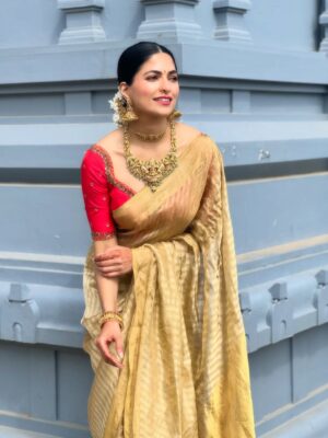 Parvathy Omanakuttan Instagram - 6 yards of pure heritage , craftsmanship, tradition that symbolises femininity, grace and the embodiment of Shakti … A Saree always ensures to make every woman beautiful and I surely am feeling it 🥰