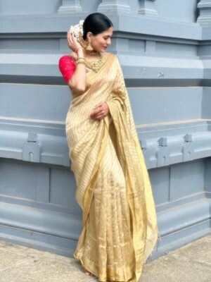 Parvathy Omanakuttan Instagram - 6 yards of pure heritage , craftsmanship, tradition that symbolises femininity, grace and the embodiment of Shakti … A Saree always ensures to make every woman beautiful and I surely am feeling it 🥰