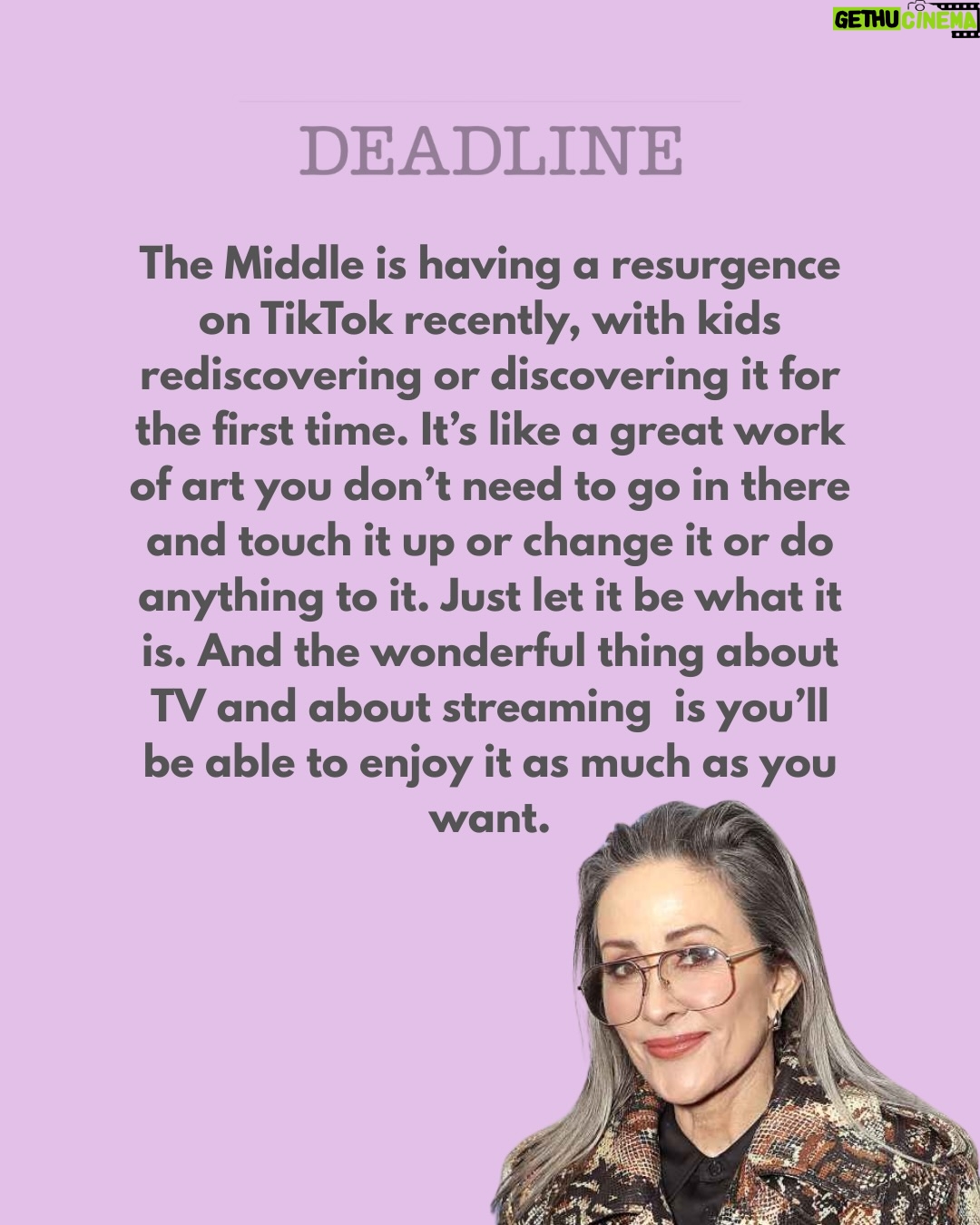 Patricia Heaton - 9.6K Likes - So great chatting with @deadline I’m loving that The Middle and Everybody Loves Raymond still have so much love and interest out there. I’m eternally grateful and feel so lucky to be part of stories that continue to connect with people 🤍

#TheMiddle #EverybodyLovesRaymond #Grateful #ClassicTV #StillFeelingTheLove