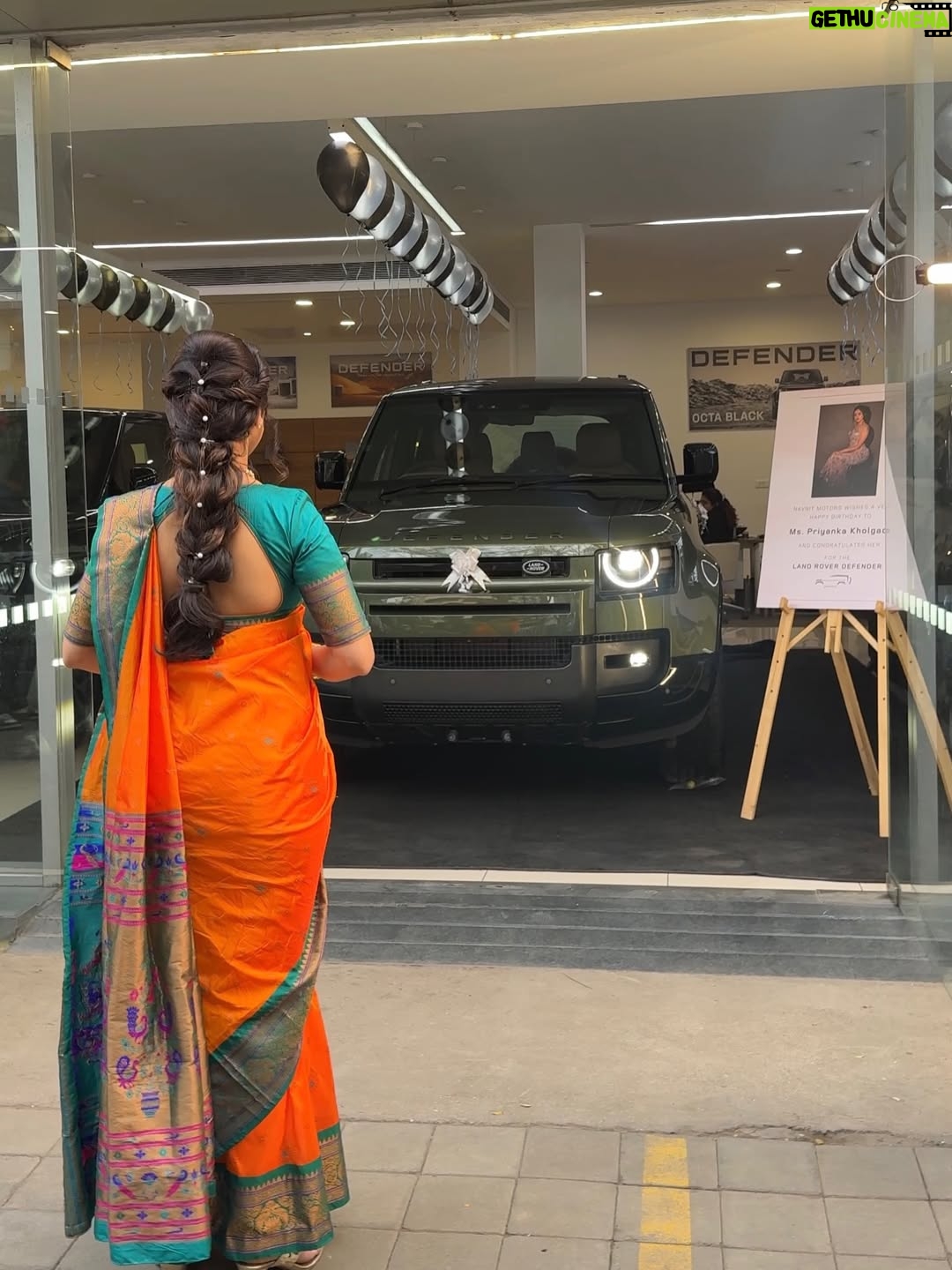 Priyanka KD - 71.1K Likes - Be a self Made - My one of the bucket list Dream come true on my birthday self gift 🎁 02/02/2026 . Own way own hard work …..New Key, New Journey, same one ! With आई बाबा 🙏🏻 तुमच्या आशिर्वादाने झाल thank you ❤️🥹

बडे सपने बड़ी बड़ी मुश्किलों को पार करने के बाद ही पूरे होते है ! 

मराठी मुलगी हूँ तो मराठी style में ही धमाका होना चाहिए…..#defender #priyankakholgade #mumbai #dreamcometrue #dreamcars