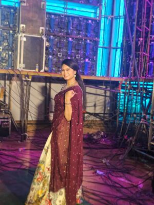Ramya Behara Instagram - The struggle @sahithichaganti and I went through just to find decent lighting deserves an award 🤣

Outfit by @kowshiki_couture 💃🏻