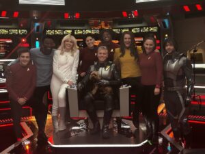 Rebecca Romijn Instagram - That’s a series wrap on Strange New Worlds, our five year mission complete. First Officer Una Chin-Riley signing off 🖖💛 Can’t wait for you guys to see what we’ve been working on!
