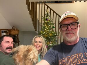 Roisin Conaty Instagram - A ‘Man Down’ Christmas meet up. Mike brought his dog Pamela who finally kissed me after 5 hours of being solidly wooed with roast chicken.