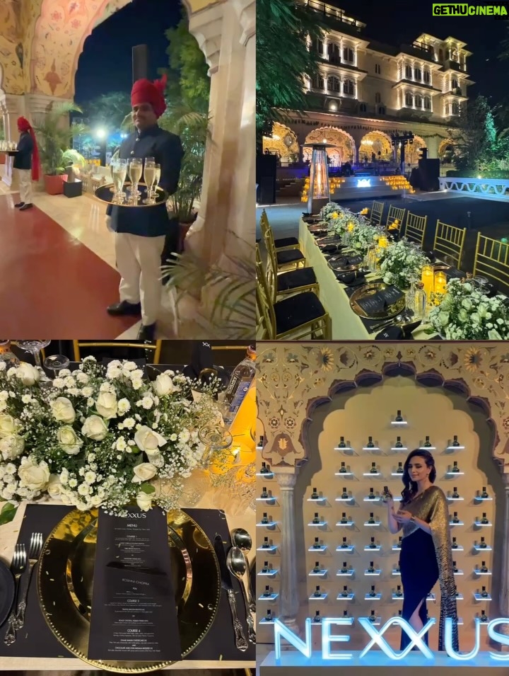 Roshni Chopra - 5.7K Likes - Maharani era 👑✨what do you expect when @nexxusnewyork picks you up in a palace on wheels for the party of the season at city palace Jaipur ! What a night ♥️🙌

Wearing @namratajoshipura  via @twentyvi.brands 💛

Ps - the promend oil resurrection by @nexxusnewyork is basically addictive . There’s no going back ! thank you @lathasunadh for the best discovery 🤗
