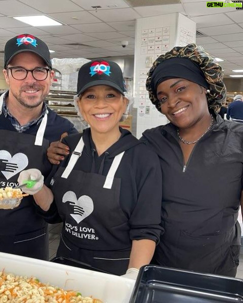 Rosie Perez - 4.8K Likes - Okay. Hate the hair net by love that hat!! Volunteering at @godslovenyc today #WorldAidsDay2025! Such a loving and fun atmosphere here. Feels great. Especially on a tough day of Remembering so many loved ones who have gone too soon from this horrific disease. The volunteers at GLWD make the day so much easier. Please join us whenever you have a free moment to volunteer too. Just check their website. It’ll make you feel good inside as well. #UntilTheresACure ❤️❤️❤️