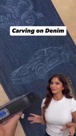 Shweta Mahadik Instagram - Freestyle carving on denims😍🤌😬 

#diy 
#diychachi 
#shwetamahadik 
#handmade 
#art
