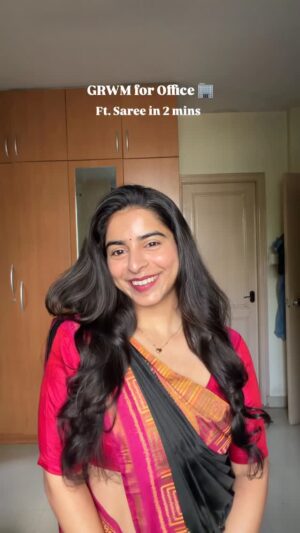 Siddhi Mahajankatti Instagram - • GRWM for office ft. Draping a saree in less than 2mins•
PS: This saree is Patola silk from Gujarat 🪷💥
#trend #trendingreels #trendingnow #explorepage✨ #explore #fyp #traditional #grwm #saree #festival #diwali