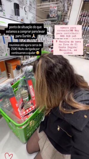 Sílvia Rizzo Instagram - Entre várias pessoas, a @catarina.frazao é também quem tenho acompanhado e falámos ainda há pouco ao tlm. 
A Catarina tem sido muito activa neste processo, se puderem acompanhem e ajudem no que for possível, claro!
.
Desde sempre a Sociedade Civil se tem organizado com mais rapidez, mais solidariedade e maior eficácia!
O estado mais uma vez não teve o melhor desempenho! (Saiem-nos muito caro!)
Entre outras urgências, a segurança é infelizmente mais uma delas, há relatos de assaltos e claro que haverá oportunismo também! Que se trate de uma solução rapidamente! 🙌🏼
Espero que tudo se resolva o quanto antes e da melhor forma, até lá é mantermo-nos unidos e ajudar no que nos for possível! 🤍
.
#a