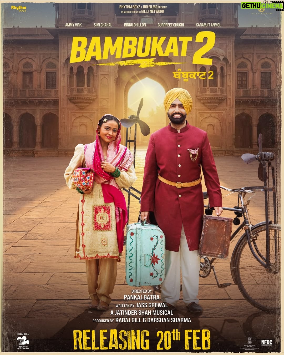 Simi Chahal - 193.8K Likes - Here we go ❤️… First look of our film ❤️
BAMBUKAT 2 is releasing on 20th feb ❤️🙏🏻….

@ammyvirk @simichahal9 @binnudhillons @ghuggigurpreet 
@karamjitanmol @iampankajbatra @amrindergill @karajgill @darshansharma335 @jatindershah10 @jassgrewal @thestylishsingh @rhythmboyzentertainment @officialgillznetwork  @amritpalsinghofficial1 @vineetmalhotra @designer.nitasha @kazirafikali @monishabhattofficial