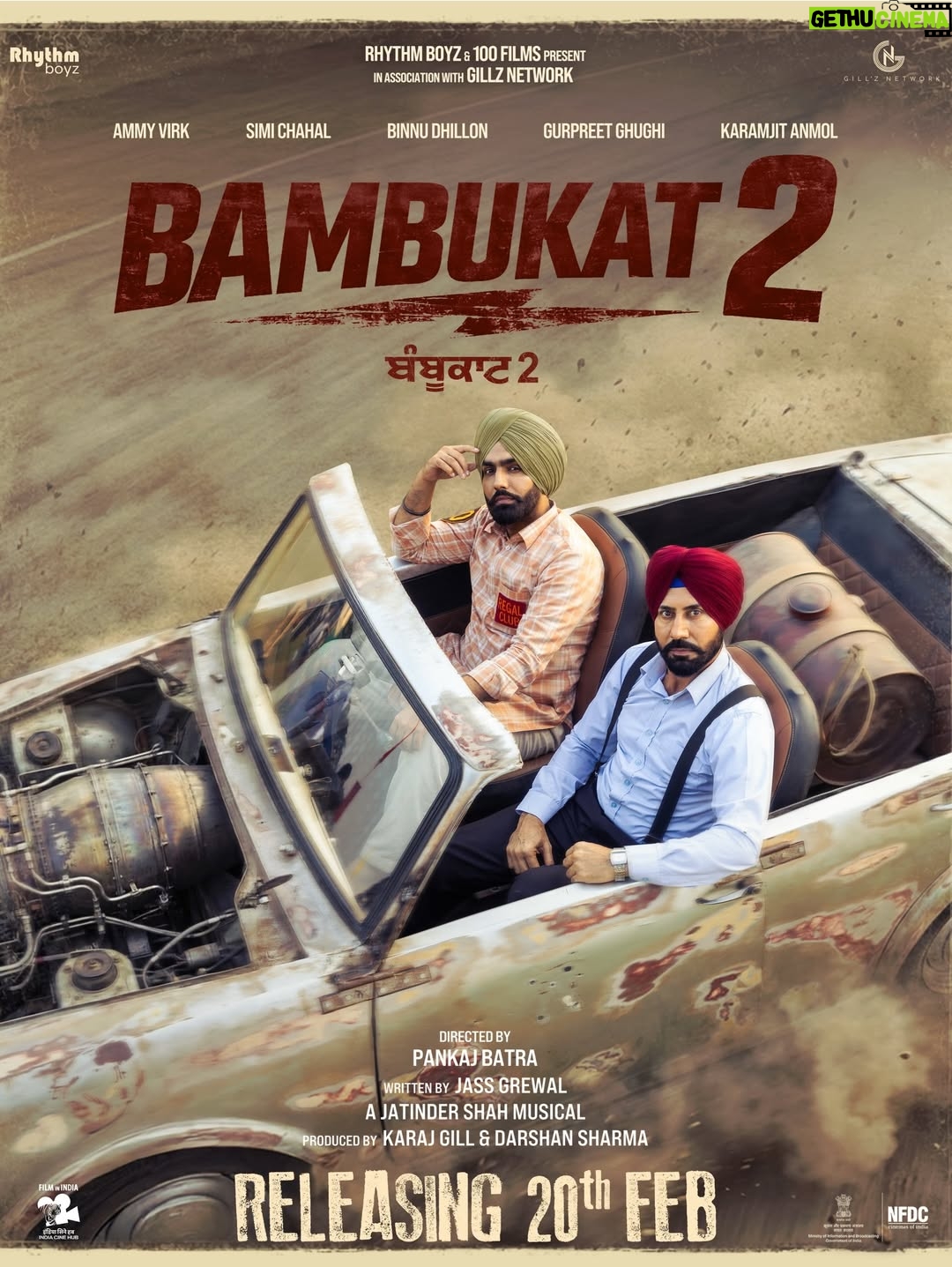 Simi Chahal - 40.8K Likes - Your Bambukat Team is back with a bang! New look, new style, new entertainment guaranteed! #Bambukat2 Trailer on the way!

Directed by @iampankajbatra
Produced by @karajgill @amrindergill @darshansharma335 @officialgillznetwork #100films
Written by #JassGrewal
Music by @jitendershah10

@rhytmboyzentertainment  @ammyvirk @simichahal9  @ghuggigurpreet @binnudhillons @karamjitanmol 
@thestylishsingh 
@vineetmalhotra @vikramdahiya707 @manishmore8