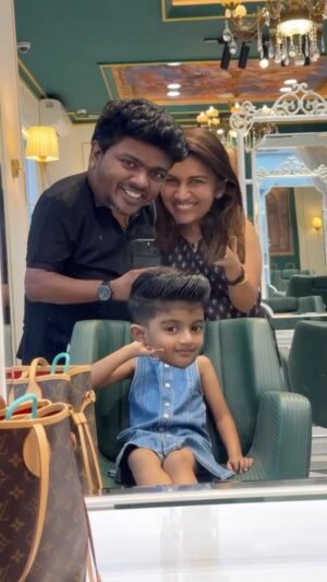 Sridevi Ashok Instagram - Sitara new hair cut as she is so much adamant to get same as her father .
@krishna__themaster thank you for suggesting this new hair cut .
Hair cut done at @page3tnagar