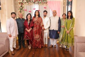 Srishti Jain Instagram - Right here on this very platform our story began , and here we are announcing the beginning of our forever! Surrounded by love, laughter, family and friends. 

Our hearts are so so full! It still feels surreal! 

PS - I cannot wait to marry you my baby! 
I love you to the moon and back!

Srishti’s outfit - @gaiabyarchie
