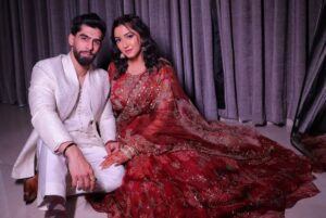 Srishti Jain Instagram - Right here on this very platform our story began , and here we are announcing the beginning of our forever! Surrounded by love, laughter, family and friends. 

Our hearts are so so full! It still feels surreal! 

PS - I cannot wait to marry you my baby! 
I love you to the moon and back!

Srishti’s outfit - @gaiabyarchie
