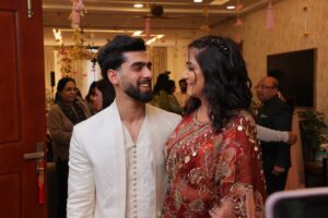 Srishti Jain Instagram - Right here on this very platform our story began , and here we are announcing the beginning of our forever! Surrounded by love, laughter, family and friends. 

Our hearts are so so full! It still feels surreal! 

PS - I cannot wait to marry you my baby! 
I love you to the moon and back!

Srishti’s outfit - @gaiabyarchie