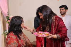 Srishti Jain Instagram - Right here on this very platform our story began , and here we are announcing the beginning of our forever! Surrounded by love, laughter, family and friends. 

Our hearts are so so full! It still feels surreal! 

PS - I cannot wait to marry you my baby! 
I love you to the moon and back!

Srishti’s outfit - @gaiabyarchie