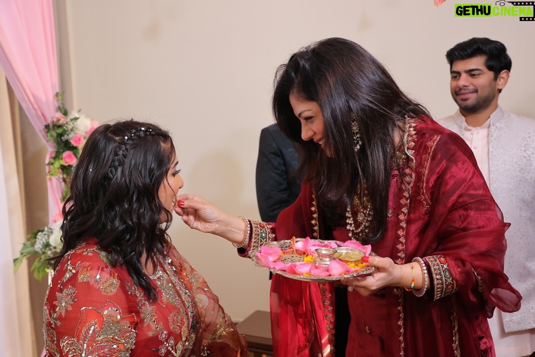 Srishti Jain - 45.5K Likes - Right here on this very platform our story began , and here we are announcing the beginning of our forever! Surrounded by love, laughter, family and friends. 

Our hearts are so so full! It still feels surreal! 

PS - I cannot wait to marry you my baby! 
I love you to the moon and back!

Srishti’s outfit - @gaiabyarchie