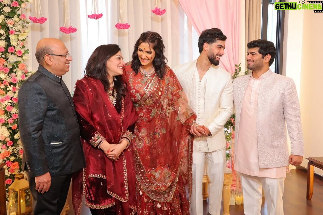Srishti Jain - 45.5K Likes - Right here on this very platform our story began , and here we are announcing the beginning of our forever! Surrounded by love, laughter, family and friends. 

Our hearts are so so full! It still feels surreal! 

PS - I cannot wait to marry you my baby! 
I love you to the moon and back!

Srishti’s outfit - @gaiabyarchie