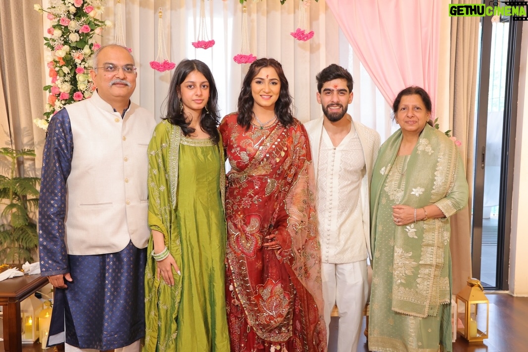 Srishti Jain - 45.5K Likes - Right here on this very platform our story began , and here we are announcing the beginning of our forever! Surrounded by love, laughter, family and friends. 

Our hearts are so so full! It still feels surreal! 

PS - I cannot wait to marry you my baby! 
I love you to the moon and back!

Srishti’s outfit - @gaiabyarchie