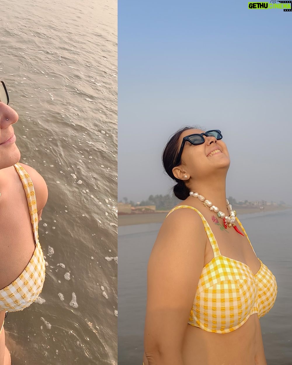 Swastika Mukherjee - 129K Likes - This is a body that has lived. Carried a child, work, care, grief, pleasure, politics, resistance. A body that didn’t retire when society told it to disappear. A body that still claims water, sun, space. If this makes anyone uncomfortable, good.
Growing older is not the problem. The problem is a culture terrified of women who stop seeking permission.
Let the sea make us more resilient, teach us perseverance. Let the water hold. 
Happy 45th my favourite woman ❤️ 
Cheers to cellulite thighs, pigmented skin, a body flawed by age. 
I love you.