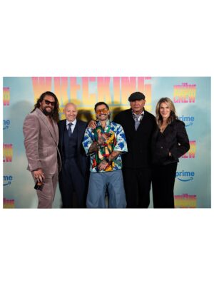 Adria Arjona Instagram - What a night in London.
Celebrating The Wrecking Crew with mi amor @adriaarjona , our ohana and the crew that makes it all happen. Aloha j 
.
Streaming January 28. 
@amazonmgmstudios @primevideo @harleydavidson