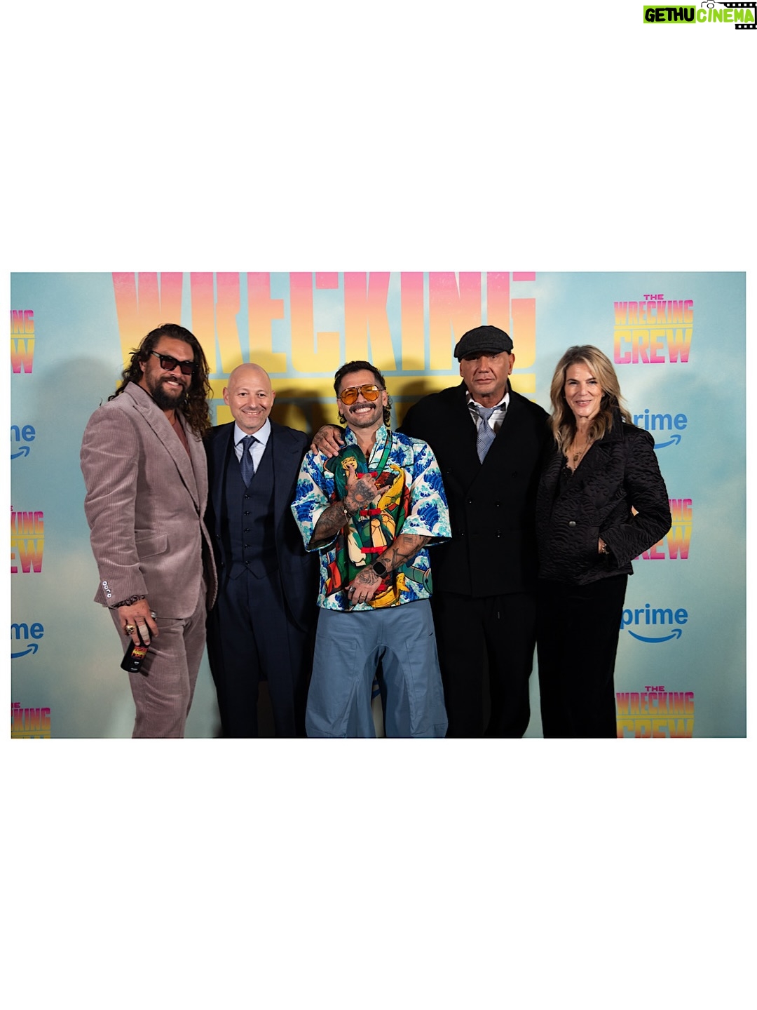 Adria Arjona - 565.9K Likes - What a night in London.
Celebrating The Wrecking Crew with mi amor @adriaarjona , our ohana and the crew that makes it all happen. Aloha j 
.
Streaming January 28. 
@amazonmgmstudios @primevideo @harleydavidson
