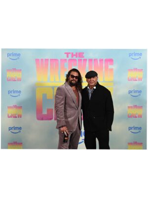 Adria Arjona Instagram - What a night in London.
Celebrating The Wrecking Crew with mi amor @adriaarjona , our ohana and the crew that makes it all happen. Aloha j 
.
Streaming January 28. 
@amazonmgmstudios @primevideo @harleydavidson