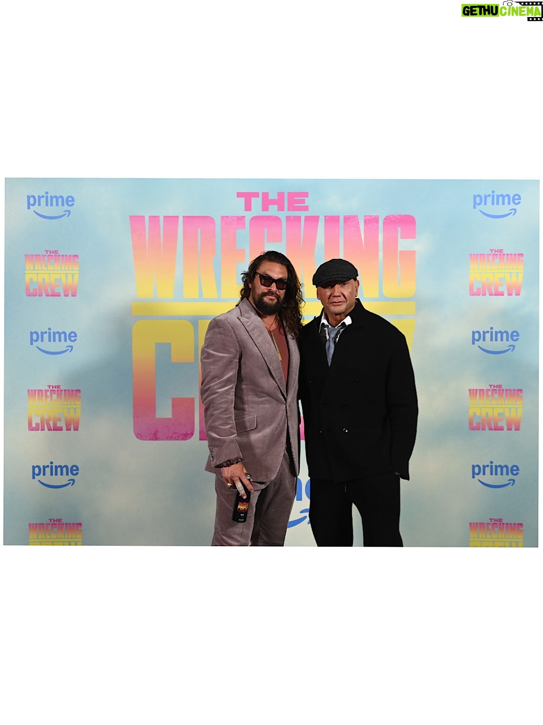 Adria Arjona - 565.9K Likes - What a night in London.
Celebrating The Wrecking Crew with mi amor @adriaarjona , our ohana and the crew that makes it all happen. Aloha j 
.
Streaming January 28. 
@amazonmgmstudios @primevideo @harleydavidson