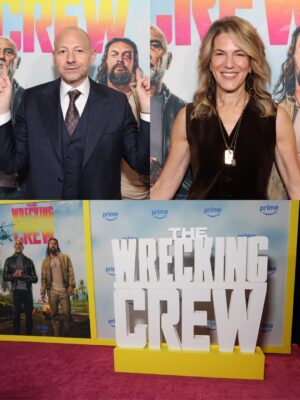 Adria Arjona Instagram - NYC! The Wrecking Crew premiere with mi amor @adriaarjona 
Mahalo to New York, the cast, crew, and producers.
@primemovies streaming January 28.
Aloha, J 🤙🏽